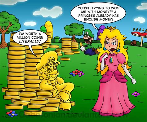 Peach Likes Marios Gold Mario Mario Funny Super Mario Art