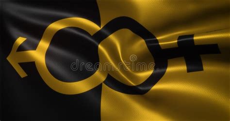 Super Straight Flag With Sign Pride Flag With Waving Folds Close Up