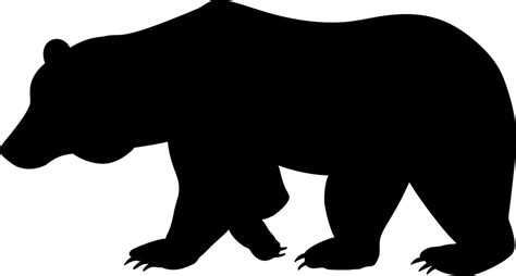 Bear Vector Silhouette Monochrome Vector Bear Logo Template Grizzly Walking Silhouette