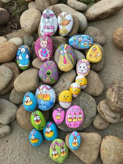 Easter Painted Rocks Painted Rocks Rock Crafts Rock Painting Patterns