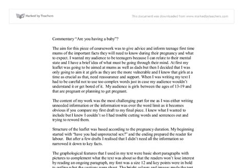 English Commentary A Level English Marked By