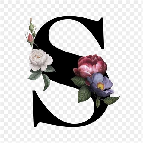 Classic And Elegant Floral Alphabet Free Png Sticker Rawpixel