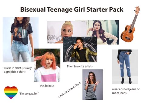 bisexual teenage girl starter pack r starterpacks starter packs lgbt memes bisexual