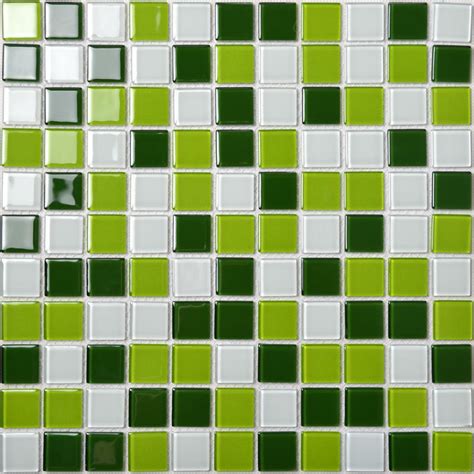 Glass Mosaic Tile Backsplash Kitchen Wall Tiles Green And White Mixed Crystal Mosaic Design