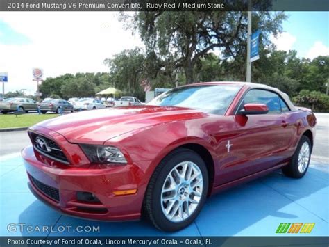 Ruby Red 2014 Ford Mustang V6 Premium Convertible Medium Stone