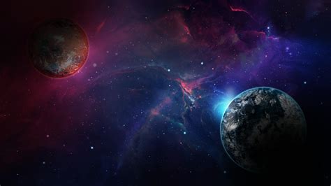 Download 3840x2160 Planets Cosmos Colorful Nebula Stars Outer Space Galaxy Wallpapers For