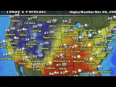Accuweather has local and international weather forecasts from the most accurate weather forecasting technology featuring up to the minute weather reports The weather forecast of U.S.A - YouTube