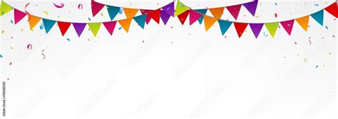 Plakat Birthday Bunting Flags With Confetti Colorful Bunting
