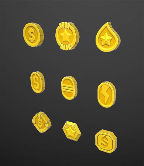 3d Model Coins Stylized Pack Vr Ar Low Poly Cgtrader