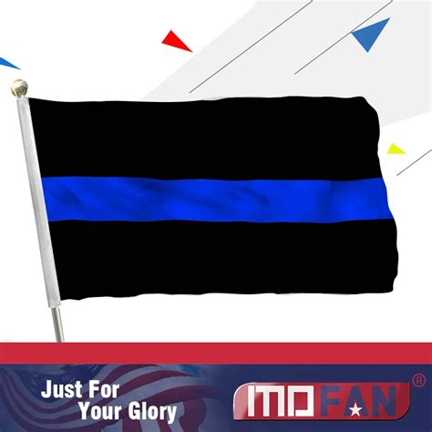 Us Thin Blue Line Flag 3x5 Ft Canvas Header And Double Stitched Thin