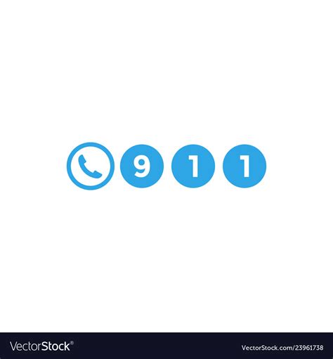 911 Call Icon Design Template Isolated Royalty Free Vector