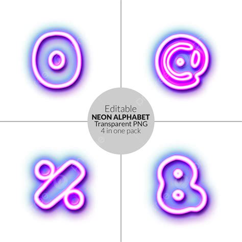 Neon Style Alphabet Png Vector Psd And Clipart With Transparent