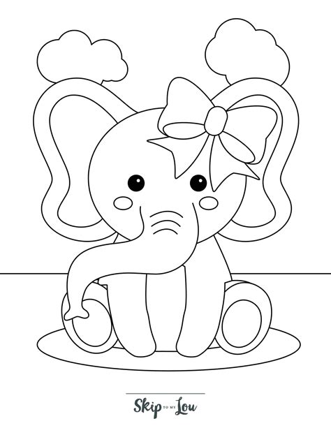 Free Elephant Coloring Pages With Full Book Skip To My Lou