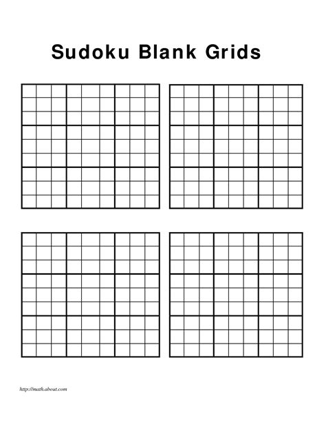 Sudoku Blank Grids Printable Free Printable Word Searches