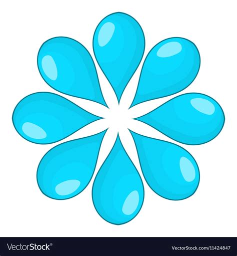 Abstract Blue Circle Icon Cartoon Style Royalty Free Vector