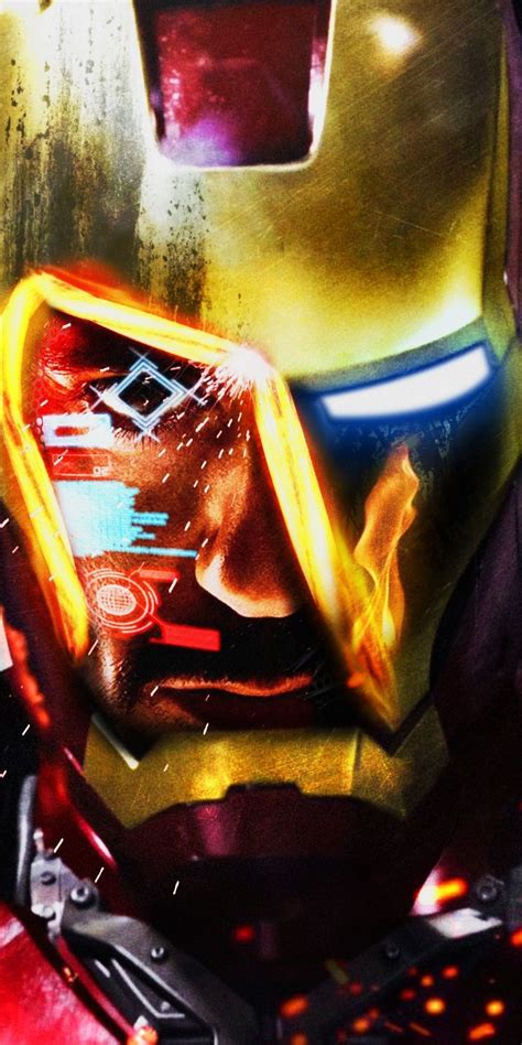 Iron Man Helmet Superhero Art 1080x2160 Wallpaper Superhero