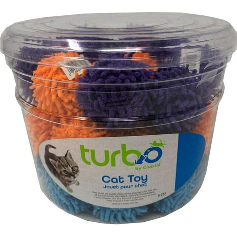 Coastal Pet Products Turbo Mop Balls Cat Toy Canister Multi 36 Piece