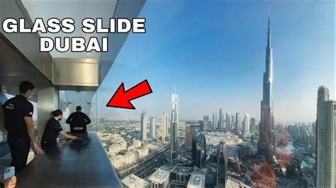 Sky Glass Slide Experience Sky Views Dubai Youtube