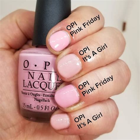 Comparison Swatches ♡ Opi Pink Friday Index Ring • Opi Its A