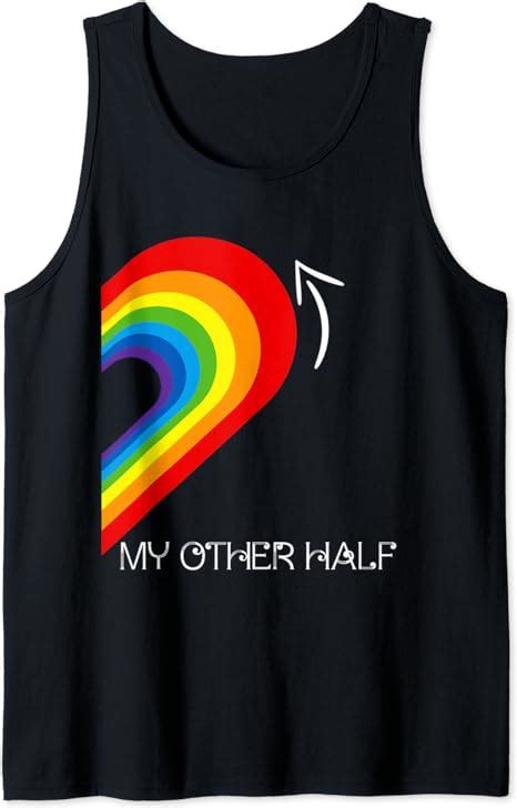 Amazon Com My Other Half Gay Couple Rainbow Heart Pride Cool LGBT Tank