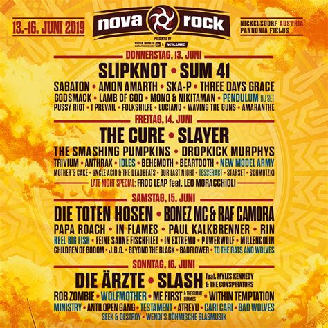 Volume hat alle infos, bands, fotos und vieles mehr für euch. Nova Rock 2020 - Festival, Tickets, Programm/Line Up ...