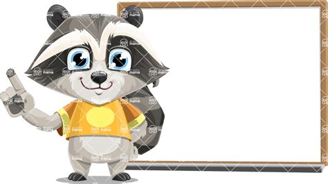 Baby Raccoon Cartoon Vector Character Presentation 3 Graphicmama