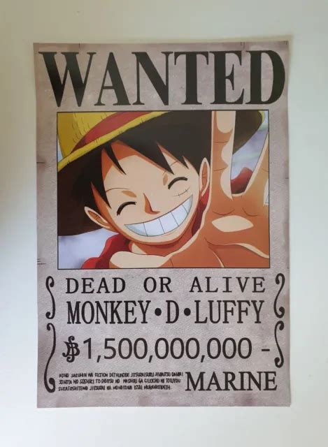 ONE PIECE WANTED Dead Or Alive Monkey D Luffy Poster 20cm X 28cm 6 00