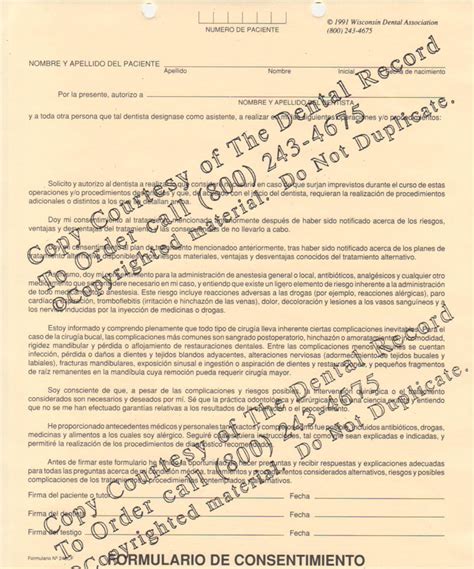 Por favor impresión en tinta nombre:. Spanish Consent Form