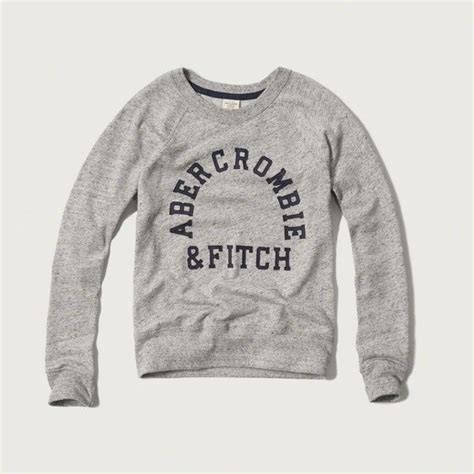 abercrombie and fitch logo crew sweatshirt 48 liked on polyvore