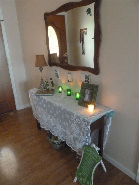 Irish Decorations In The Entry Of The House The Tablecloth We Used At