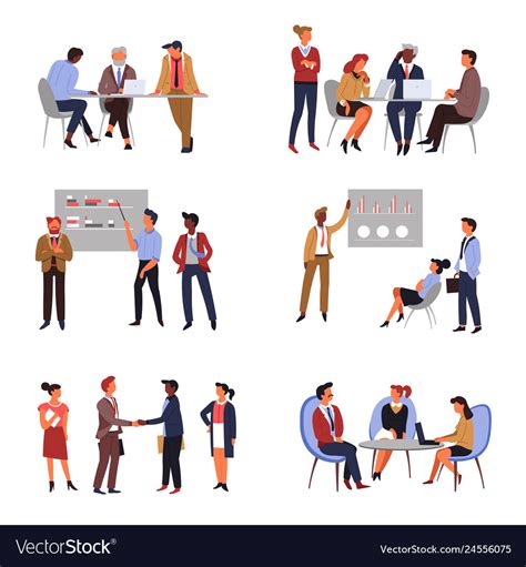 Business Teamwork And Co Working Presentation Vector Image