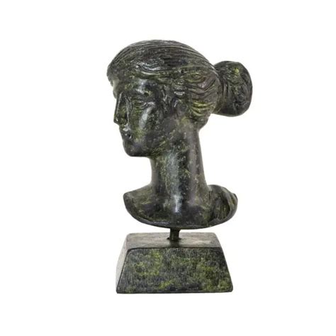 Artemis Diana Bust Solid Bronze Sculpture Ancient Greek Roman Mythology