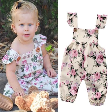 Cotton Bow Cute Floral Rompers Infant Baby Girl Clothes Lace Floral