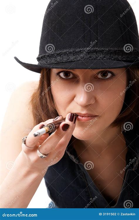 Woman With Cigarette Holder Stock Photo Image Of Lifestyle Bonnet