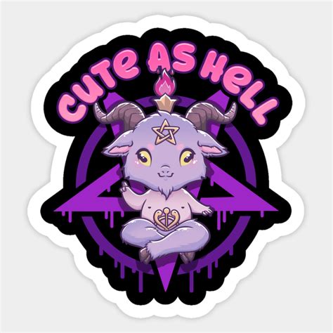 Cute As Hell I Anime Pastel Grunge Kawaii Baphomet Design Satan Sticker Teepublic