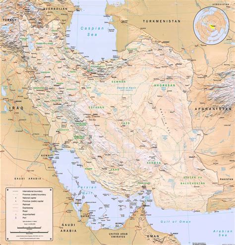 Carte De Liran Iran Carte Des Reliefs Des Villes Politique