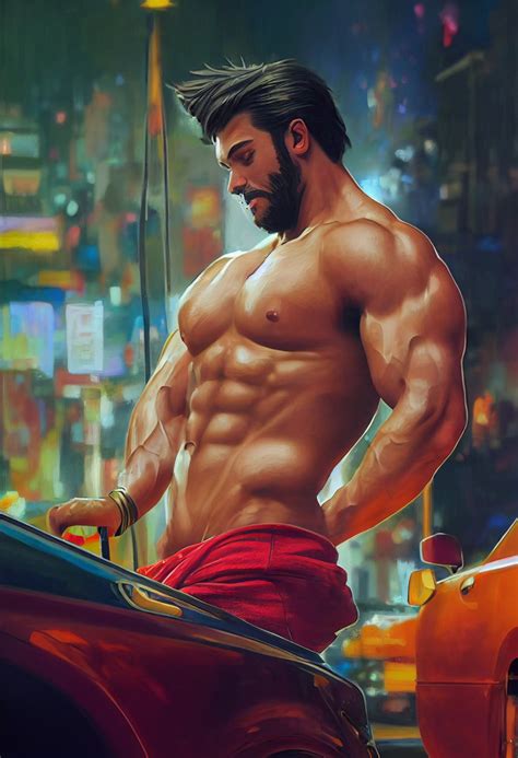 Rule 34 Ai Generated Carwash Male Male Only Midjourney Muscles