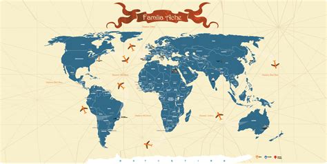 Mapa Mundi Para Marcar Viagens Lugares Visitados Com ícones