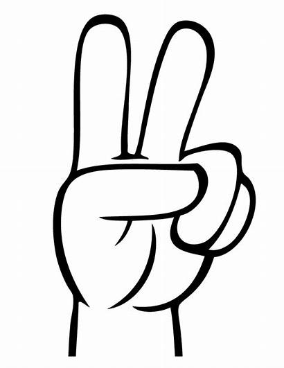 Peace Sign Coloring Fingers Finger Clipart Hand