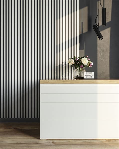 3d Wall Panels White Narrow Slats 30mm Wood Wall Art Loft Etsy