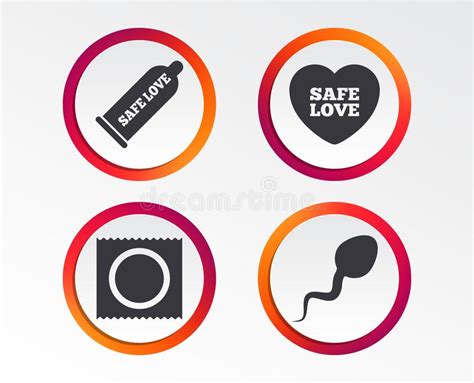 safe sex love icons condom in package symbols stock vector illustration of cover sexual