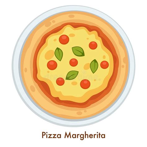Pizza Margherita Stock Vector Illustration Of Dinner 9635354