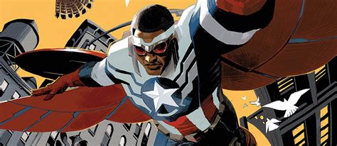 Captain America Sam Wilson Character Close Up Marvel Comic Reading