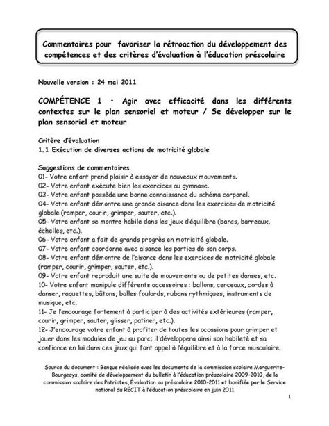 Appr Ciation Bulletin Scolaire Maternelle