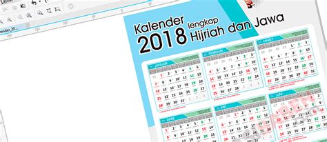 Template Kalender 2018 Lengkap Hijriyah Dan Jawa Libur Coreldraw Cdr