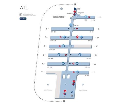 Mapa Del Aeropuerto De Atlanta Atlanta Airport Hartsfieldjackson