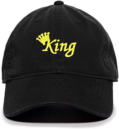 King Baseball Cap Embroidered Cotton Adjustable Dad Hat Black Amazon