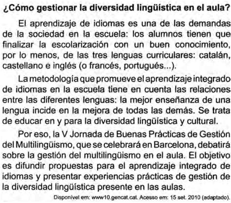 Atividades De Espanhol Com Gabarito