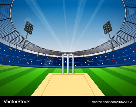 Cricket Stadium Background Royalty Free Vector Image