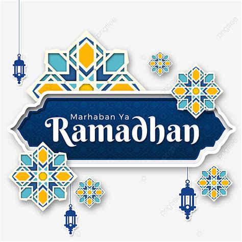 Gambar Teks Huruf Pf Marhaban Ya Ramadhan Dalam Desain Gaya Kertas